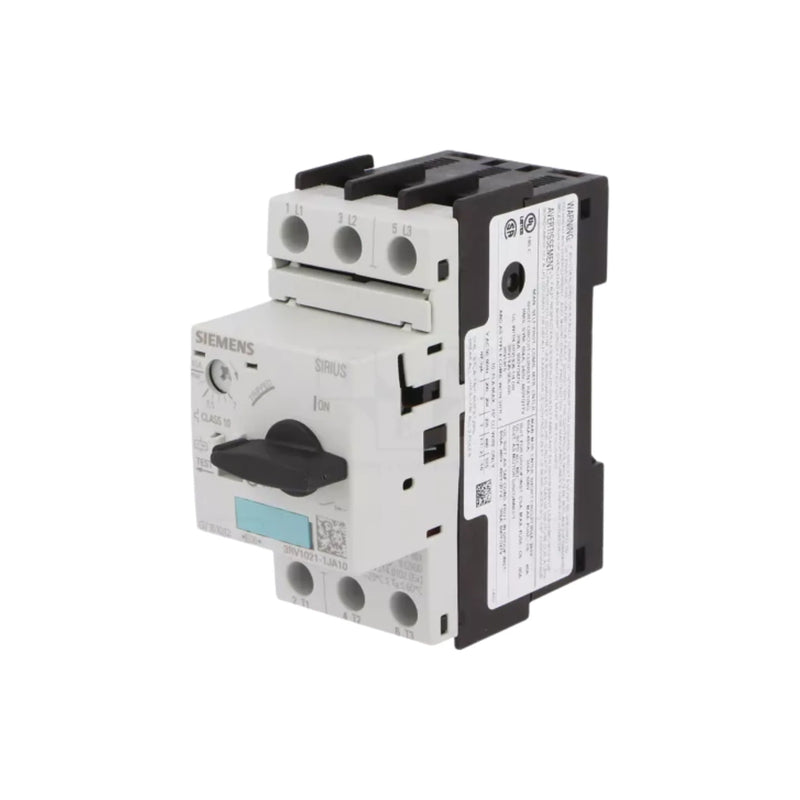 Siemens circuit breaker model 3RV1021-1JA10 designed for industrial motor protection application