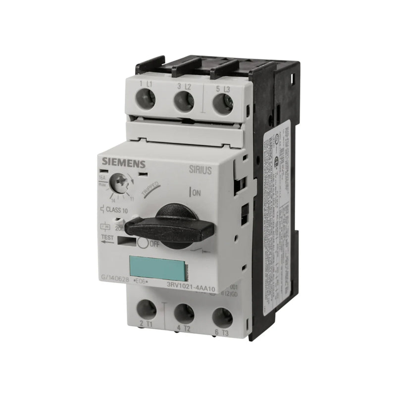 Siemens motor protection breaker, 17–25A, 3-pole, Size S0, IP20, Class 10, provides motor overload protection.