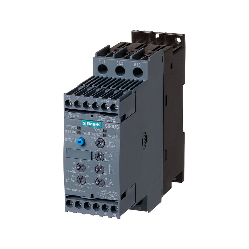 Siemens 3RW4024-1BB04 soft starter optimizes motor start, enhancing operation and reducing mechanical stress.
