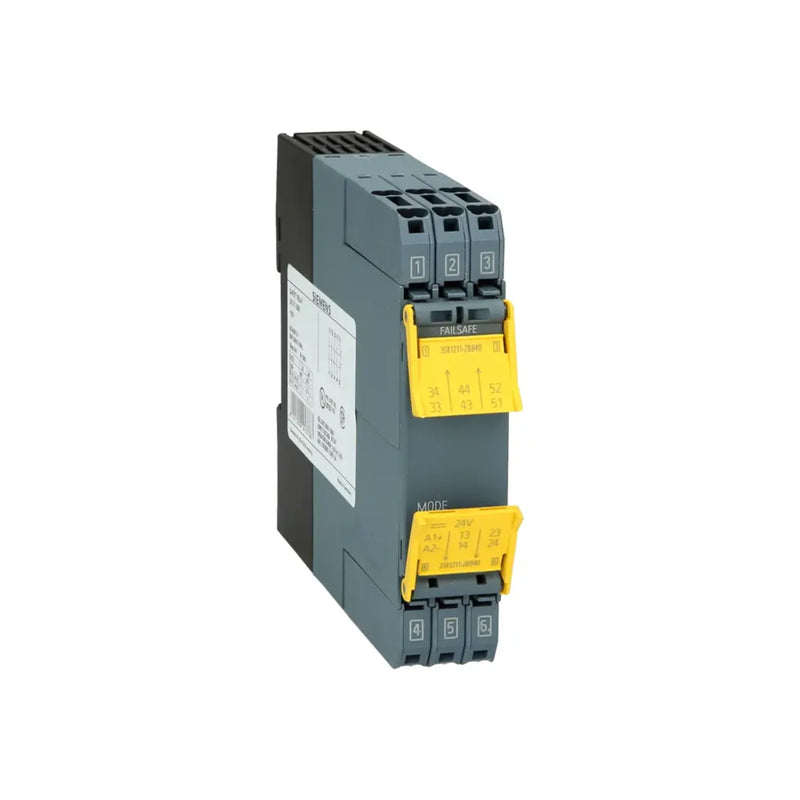 Siemens module 3SK1211-2BB40, with 4 NO circuits, enhances safety in control systems, compact and easy to install.