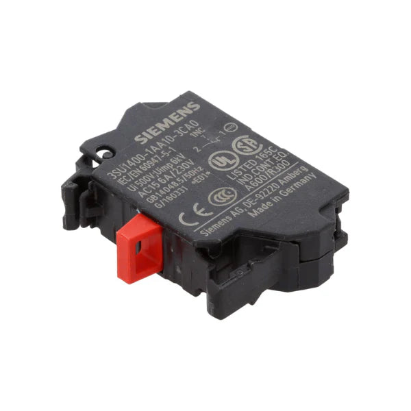 Siemens 3SU1400-1AA10-3CA0 pushbutton with light for SIRIUS ACT automation systems.