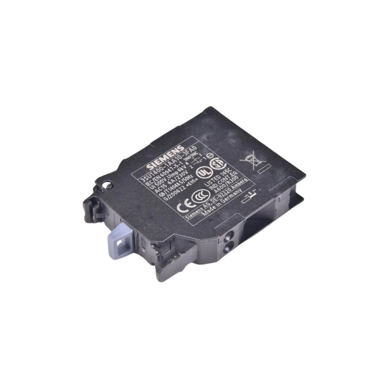 Siemens contactor model 3SU1400-1AA10-3FA0 for automation and control, ideal for industrial applications.
