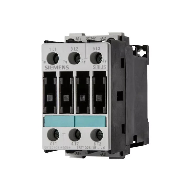 Siemens 3RT1025-1BB40 contactor for motor switching in industrial applications, offering reliable performance.
