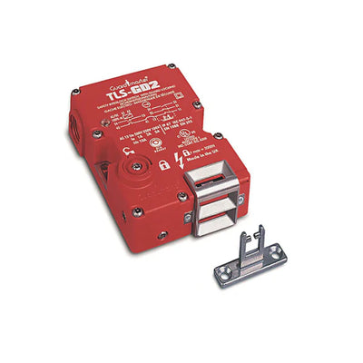 440G-T27121 Safety Interlock Switch by Allen Bradley, stainless steel, 24V DC, IP69K rated for industrial settings.