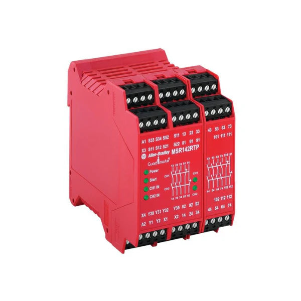 Allen-Bradley 440R-G23216 safety relay, dual channel, DIN rail mount for secure machine operation