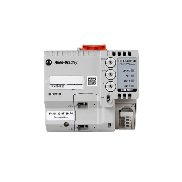 Allen-Bradley 5094-AENTR adapter connects FLEX 5000 I/O modules via Ethernet/IP for streamlined automation.