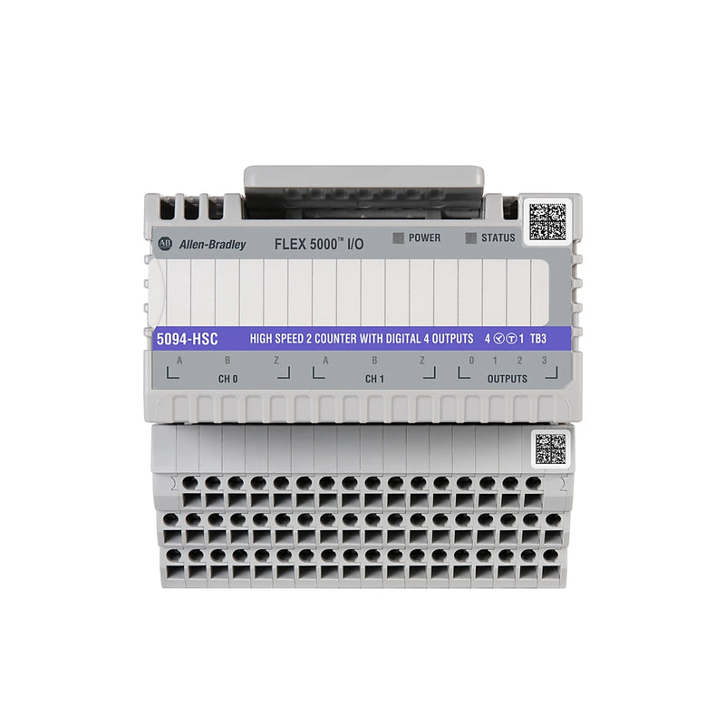 Allen-Bradley 5094-HSC module with 2 ABZ inputs, 4 outputs, for industrial encoder applications