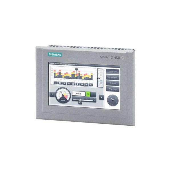 Siemens HMI touch screen module enhances Siemens industrial automation control.