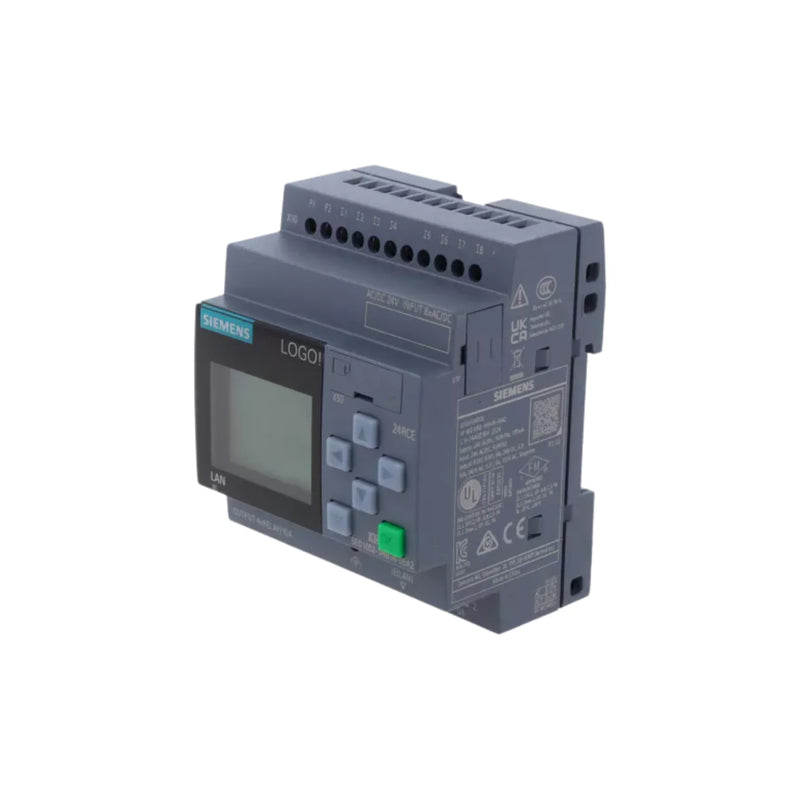 SIEMENS LOGO! 8 module offers 8 inputs, 4 outputs with Ethernet, ideal for small-scale automation.