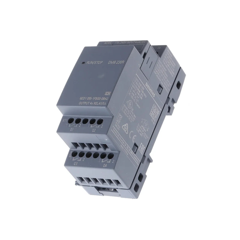 Siemens 6ED1055-1FB00-0BA2 module with 4 digital inputs and outputs for LOGO! PLC system in automation projects.