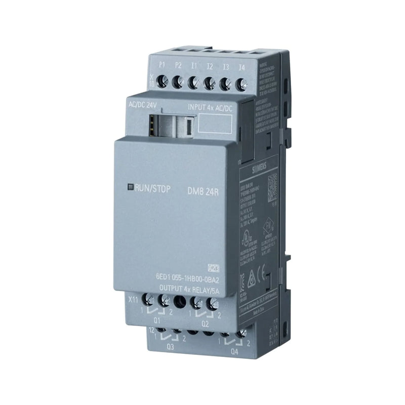 Siemens 6ED1055-1HB00-0BA2 LOGO! AM2 module with 2 analog inputs, designed for voltage monitoring in automation.