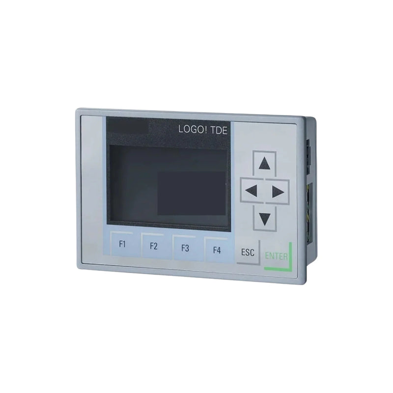 LOGO! DM8 24R module with 4 digital inputs, 4 relay outputs, 24V DC for LOGO! 8 logic controllers, IP20 rated.