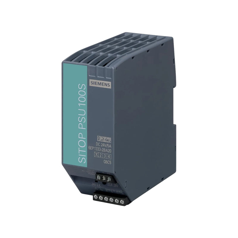 Siemens 6EP1333-2BA20, SITOP PSU100S 24V DC 5A, ideal for industrial automation and control systems.