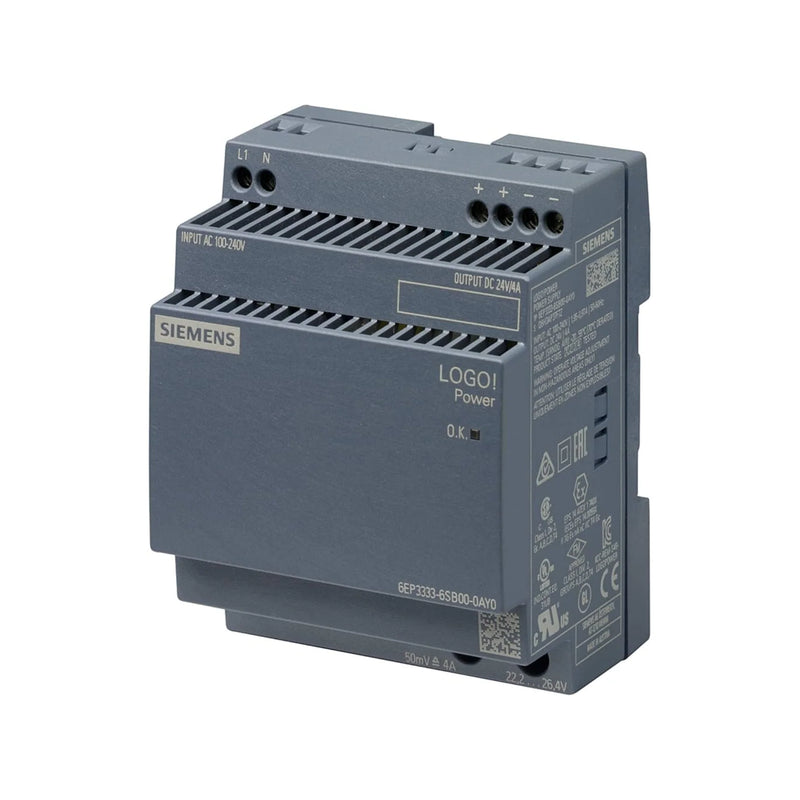Siemens SITOP PSU8200, 24V DC, 20A power supply for industrial automation offering stability and efficiency.
