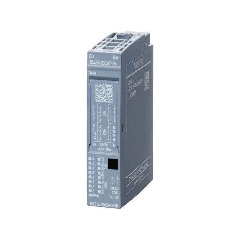 Siemens 6ES7132-6BH00-0AA0 ET 200SP output module with 16 high-speed outputs for automation systems.