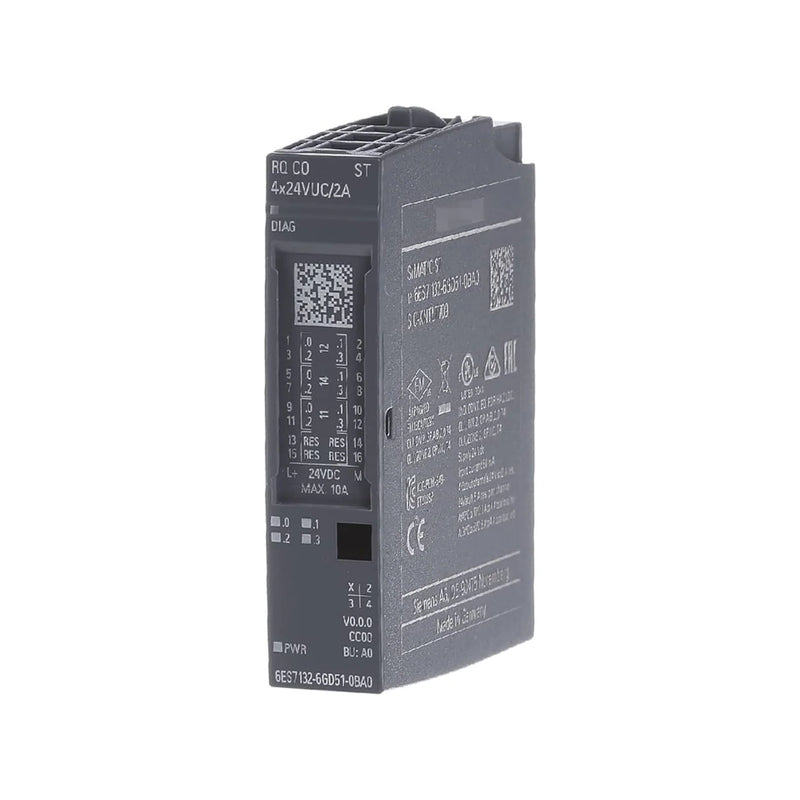Siemens signal relay module 4x24VDC 2A, compact design, SIMATIC ET 200SP, enables robust signal switching in automation