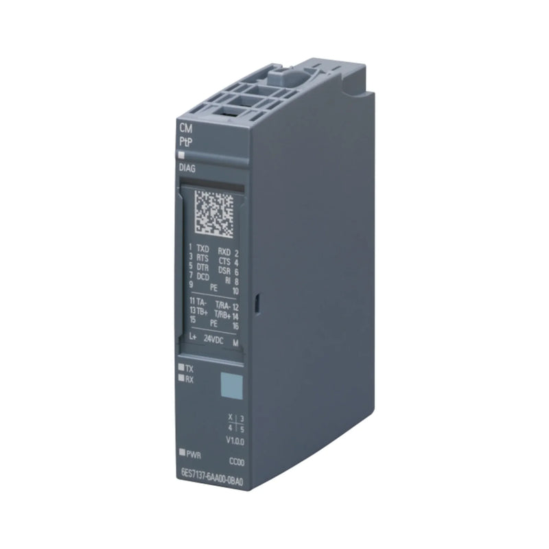 Siemens 6ES7137-6AA00-0BA0 output module, 1x 24VDC/2A, ET 200SP, 15 mm wide, IP20.