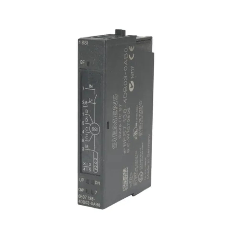 Siemens 6ES7138-4DB03-0AB0 SIMATIC DP ET 200S module, suitable for precise industrial automation and encoder connections.