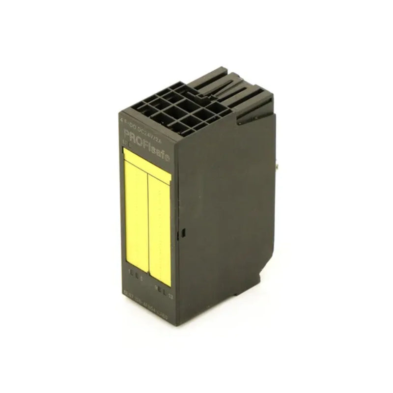 Siemens input module, 2 channels, handles voltage and current signals, mounts on DIN rail in ET 200SP system.