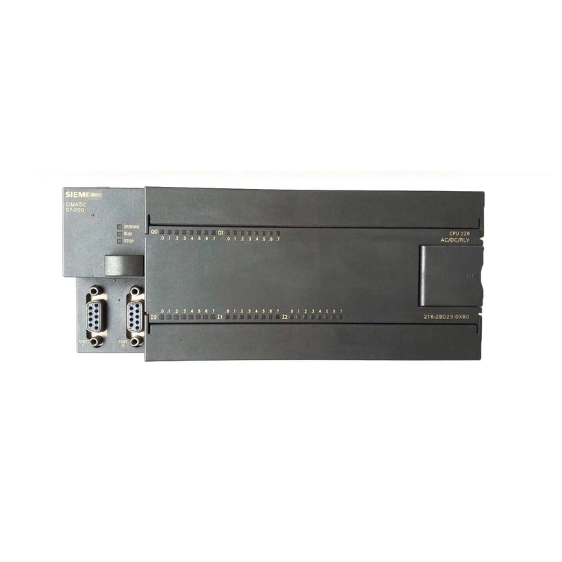 Siemens SIMATIC S7-1200 PLC, 1216C model with 24 inputs, ideal for industrial control systems.