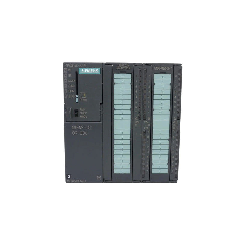 Siemens 6ES7314-6CG03-0AB0 SIMATIC S7-300 CPU, 314C-2 DP for automation with versatile I/O channels and integrated design.