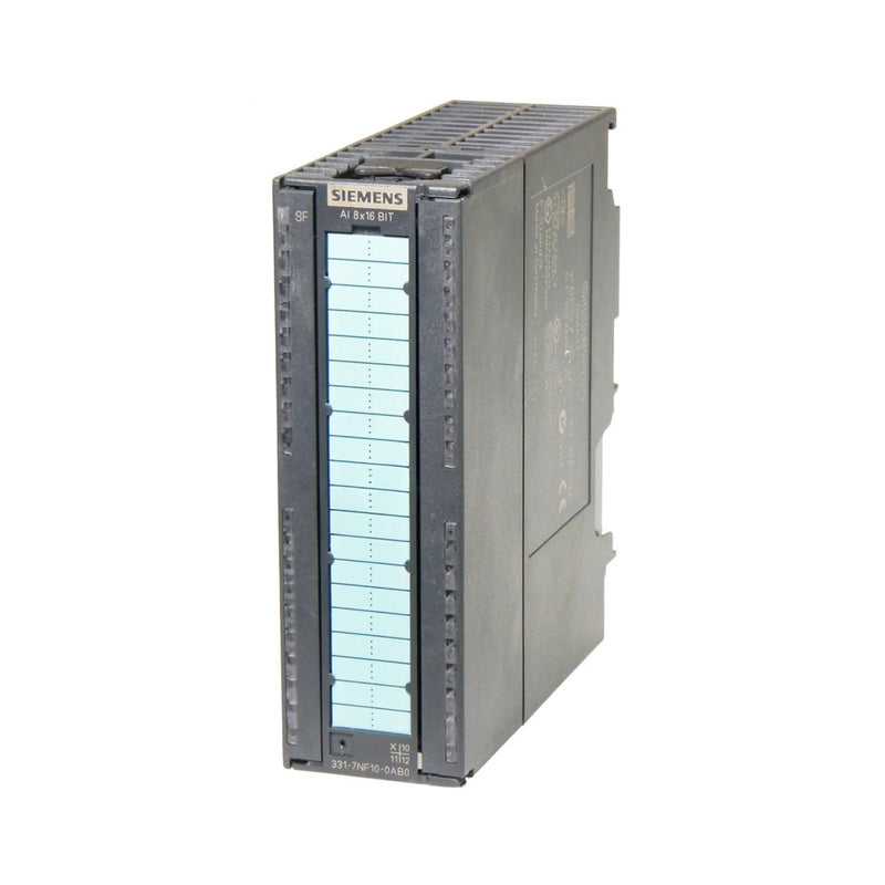 Siemens S7-300 analog input module for precise signal acquisition, featuring 8 channels, 14-bit resolution, 24V DC