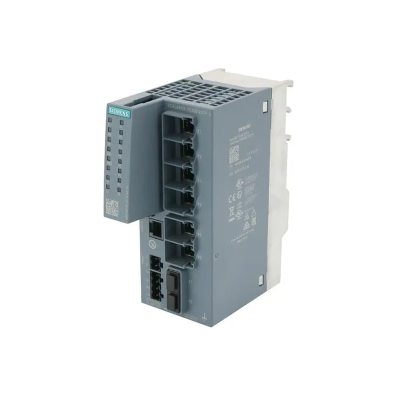 Siemens SCALANCE XC206G switch, 6-port managed, for industrial Ethernet.
