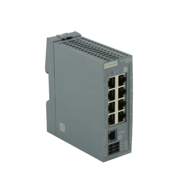 SCALANCE X208 switch by Siemens for automation with 8 Ethernet ports.