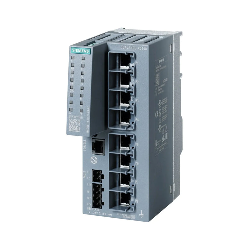 Siemens 6GK5208-0BA00-2AC2 switch offers reliable network performance and security for industrial applications.