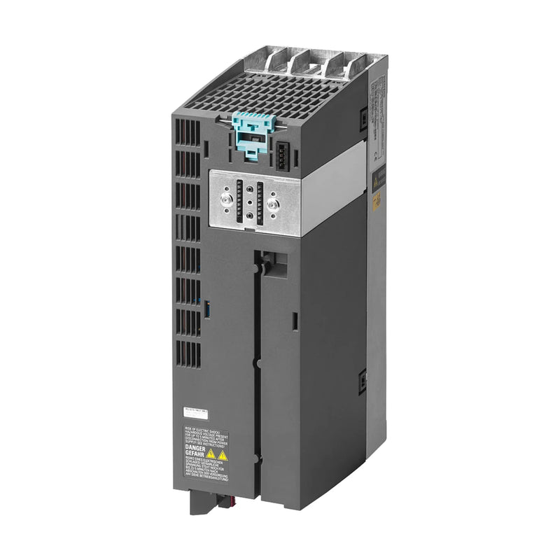 Siemens 6SL3210-1PB15-5UL0 inverter, 5.5 kW, 1/3AC 230 V with safety features, for compact industrial settings.
