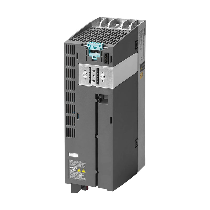 Siemens 6SL3210-1PE21-4UL0 inverter, 4 kW, UL-rated, featuring PNP inputs and integrated brake chopper.