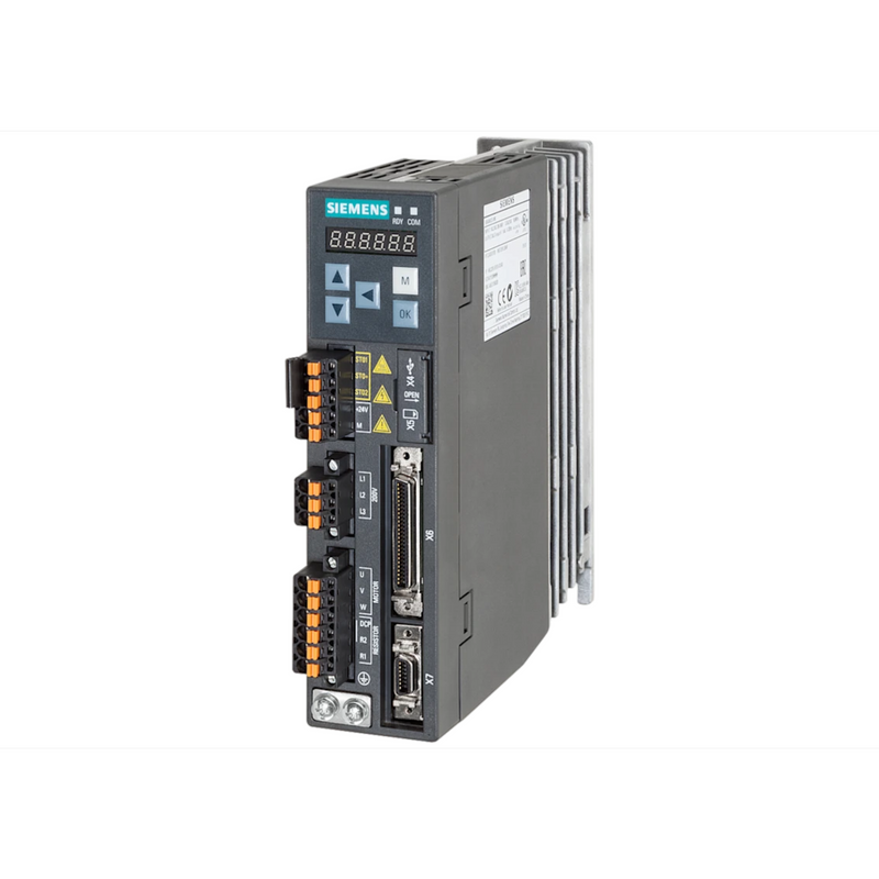 Compact Siemens 6SL3210-5FB10-1UF0 power module, 10 A, industrial motor control solution.