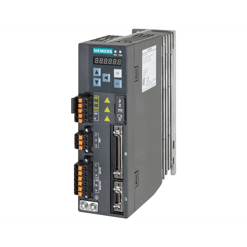 Siemens 6SL3210-5FB10-4UA1 37 kW SINAMICS booksize power module with integrated braking chopper.