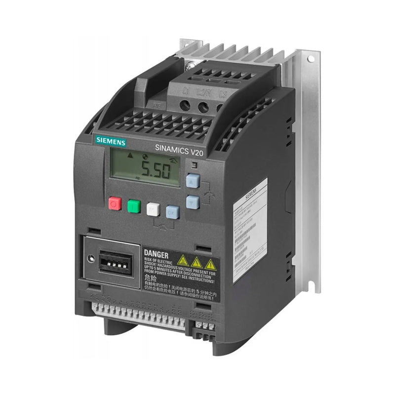 Siemens G120C VFD, 3.7 kW, 400 V, with PROFIBUS and STO, designed for compact industrial applications.