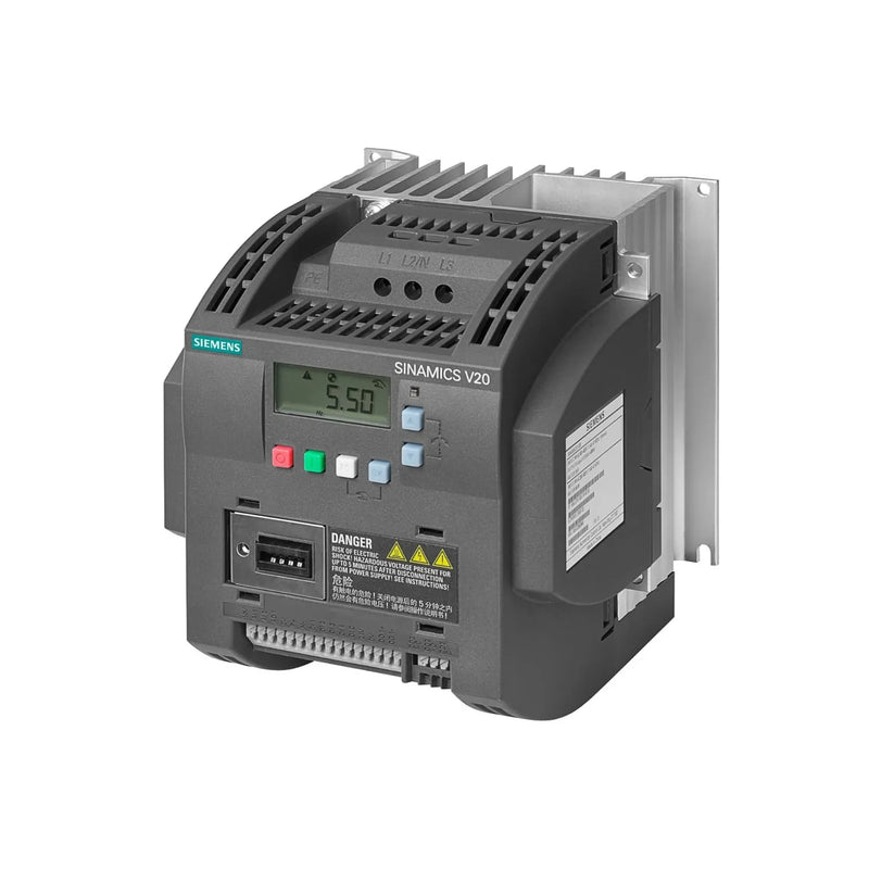 Siemens 6SL3210-5BE24-0UV0 inverter, with 11 kW power, PROFINET, STO function for safe motor control.