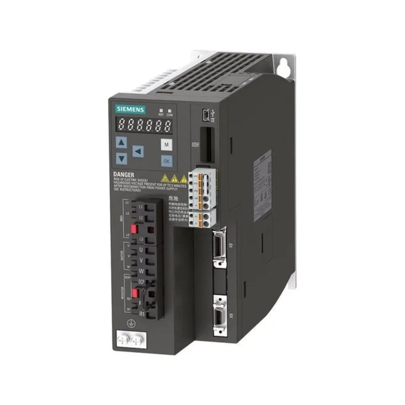 Siemens 6SL3210-5DE21-4UA0 S120 power module, 400 V, 210 A, crafted for industrial motor management.