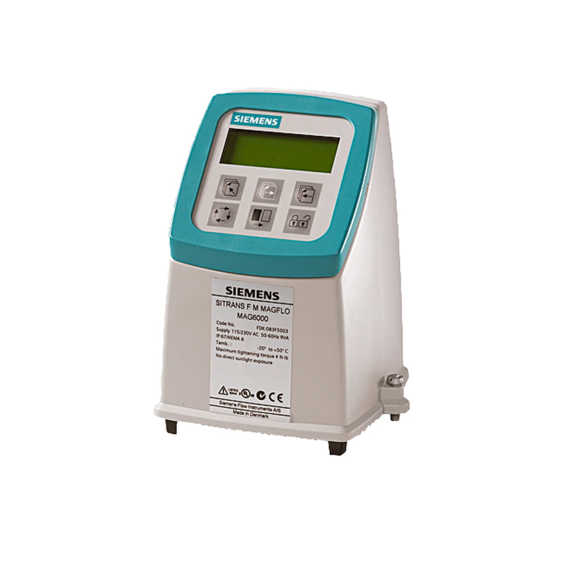Siemens MAG 5000 flow transmitter in IP67 polyamide, 115-230V AC, industrial use, accurate and durable.