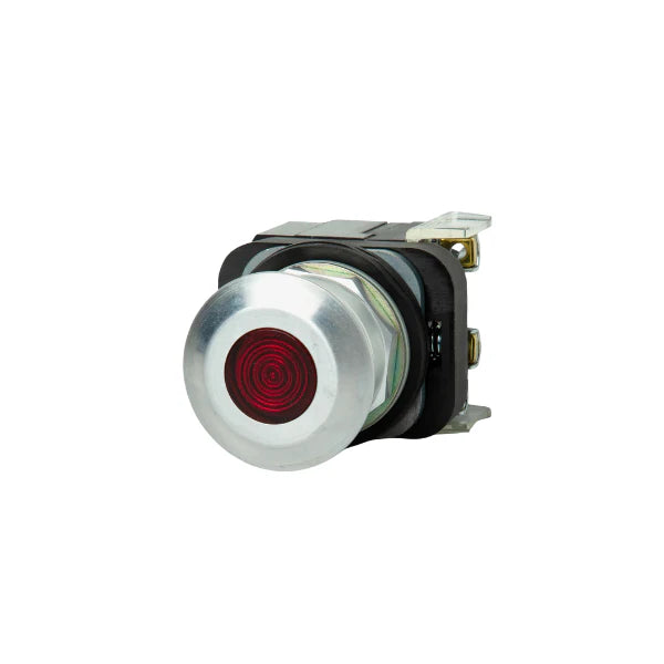 Allen-Bradley 800T-FXQH2RAV 30mm red push button, 120V AC, momentary, transformer type, heavy-duty, Type 4/13.
