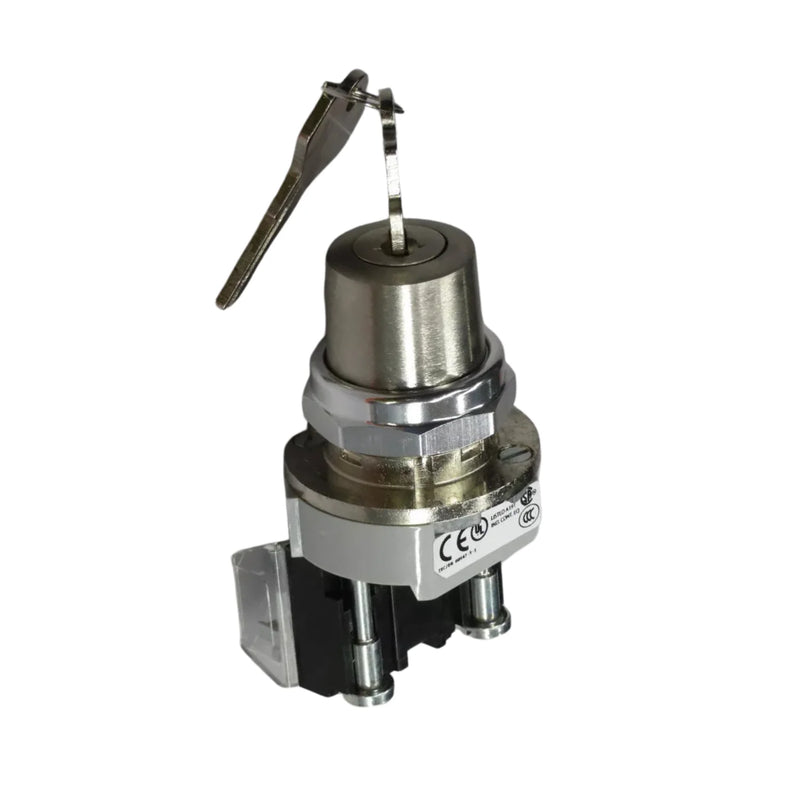 Allen-Bradley 800T-H33A 30.5mm keyed selector switch, industrial type, 2-position maintained, D018 key, N.O./N.C. contact