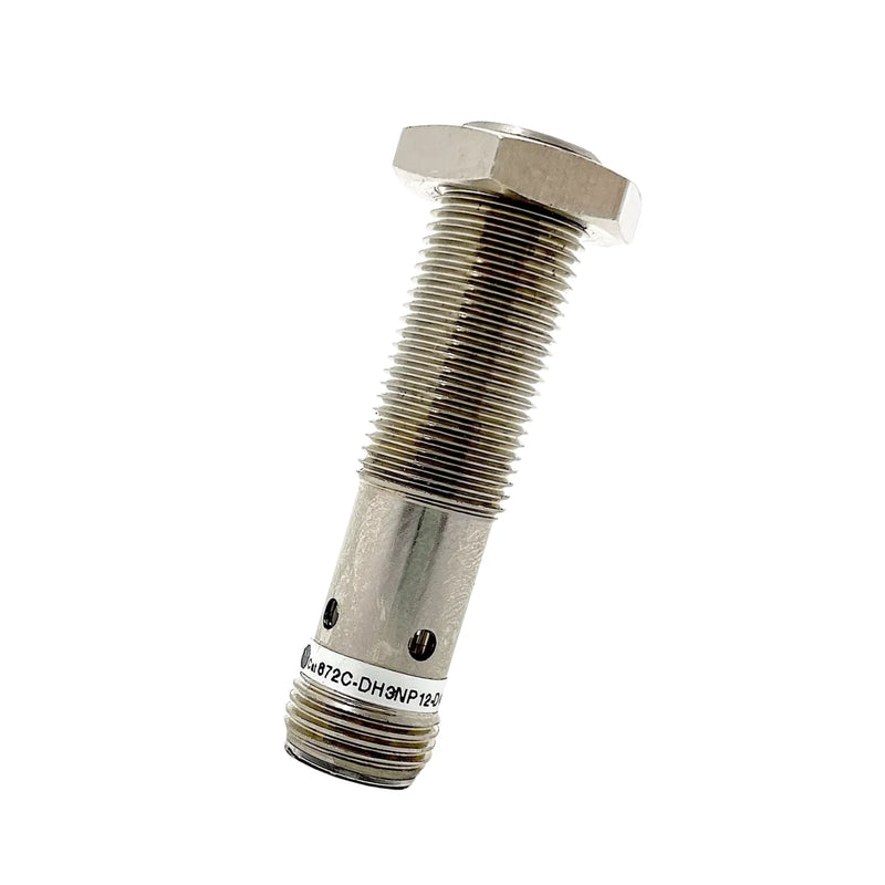 Allen-Bradley 872C-DH3NP12-D4 Proximity Sensor with 12mm nickel barrel, shielded, 10-30V DC, 3mm sensing, PNP output.