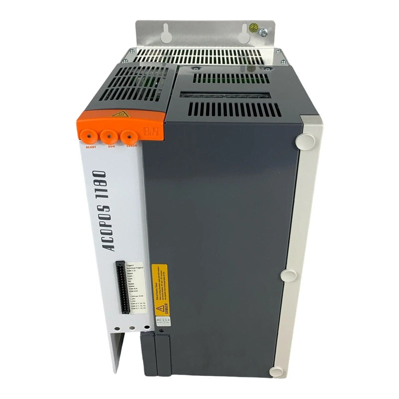 B&R 8V1180.00-2 Servo Drive, 19 A, 9 kW, 3-phase input, equipped with line filter, braking resistor for automation use.