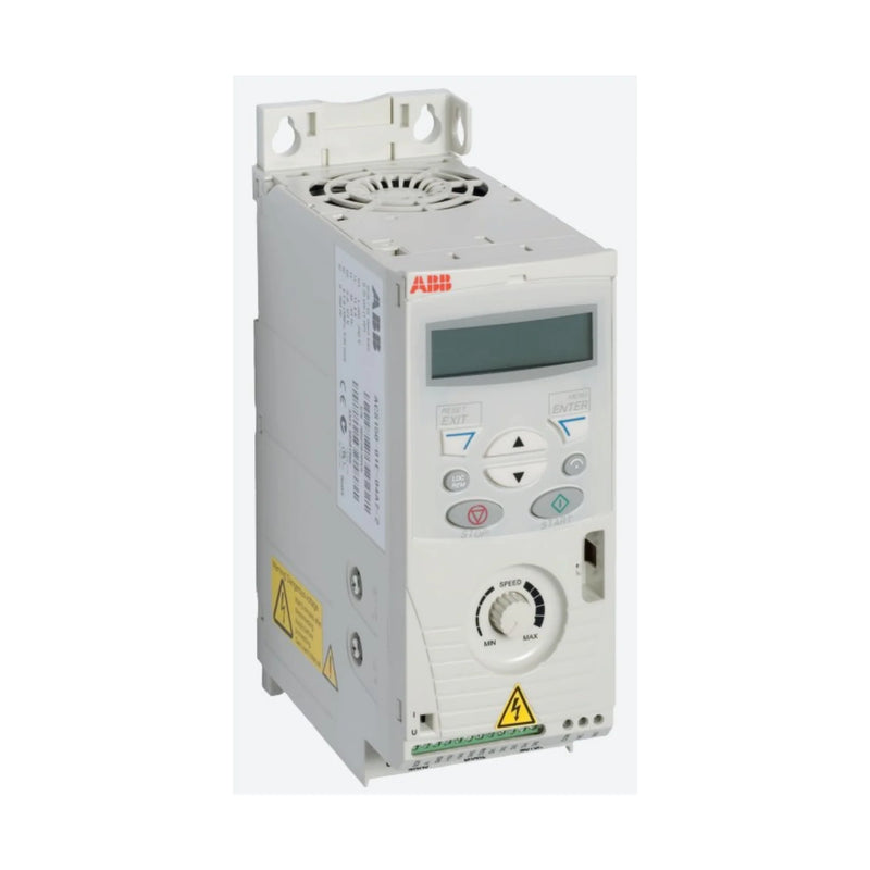 ABB ACS150-01E-06A7-2 VFD efficiently controls motors for small-scale industrial tasks with reliability in compact design.