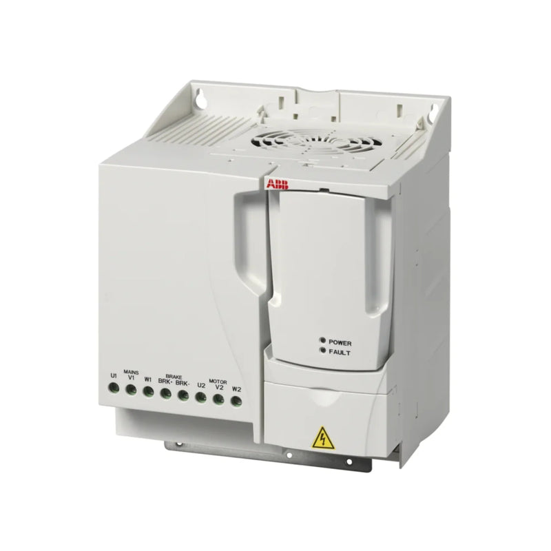 ABB ACS355 VFD controls motors efficiently, 15 HP, 480 V, IP20, for pumps, conveyors, and fans in industry.