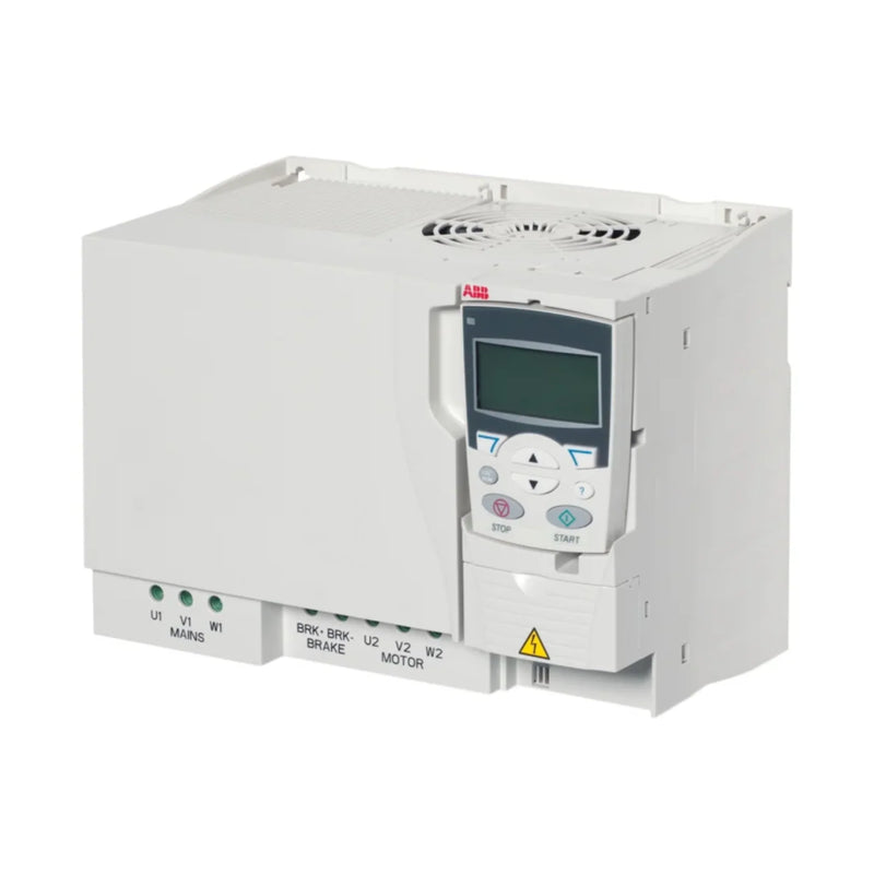 ABB ACS355-03E-38A0-4 VFD, 38 A, 480 V, IP20 protection for motors in automation, pumps, fans, and conveyor systems.