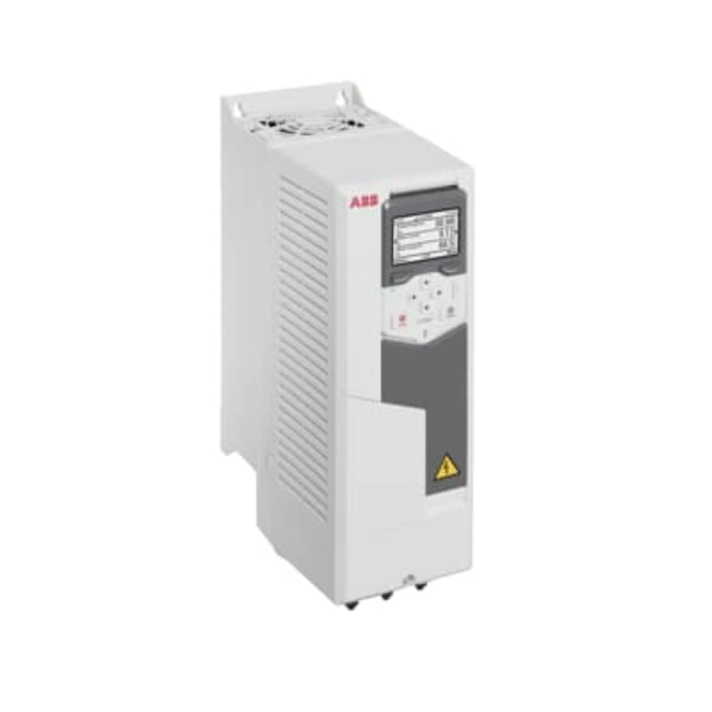 ABB ACS580-01-12A7-4 5.5 kW VFD, 400V 3-phase input, IP21 wall-mount, controls pumps, fans, conveyors, and motor applications.