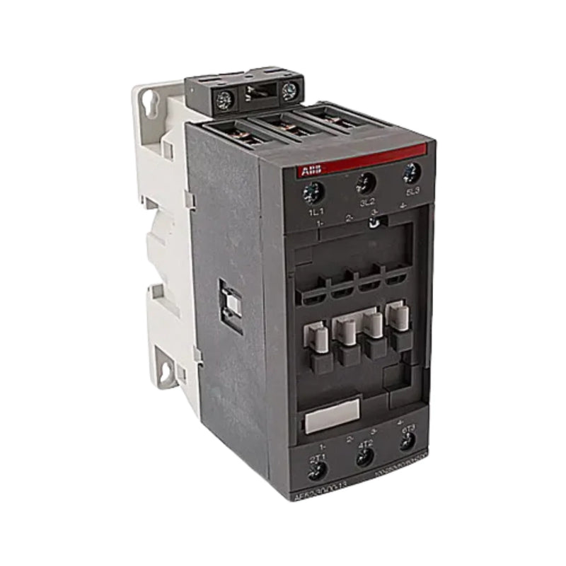 Industrial contactor ABB AF52-30-00-13, 52A, 3-pole, 100-250V AC/DC, for motor control and industrial applications.