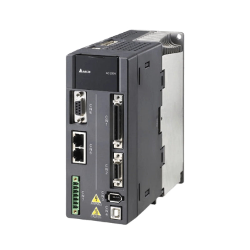 Delta ASD-A2-0721-E 750W servo drive, 220V, for ECMA motors with advanced motion control, auto-tuning, and high-precision feedback.
