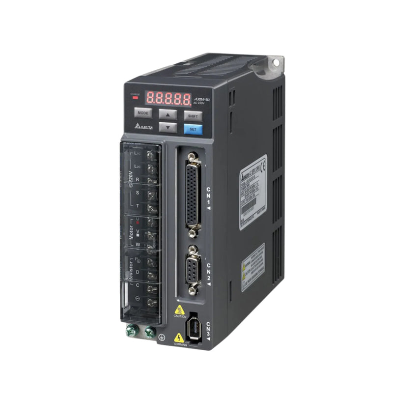 Delta ASD-B2-1021-B 1.0 kW servo drive, 220V, with position/speed/torque control and RS-485 Modbus, for ECMA motors.
