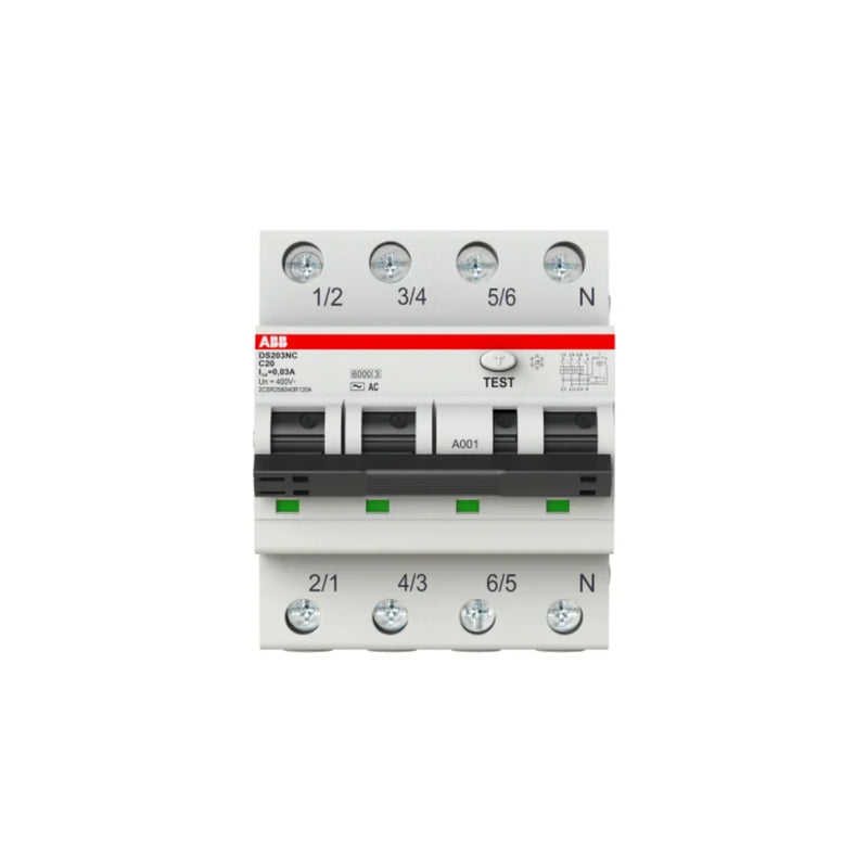 ABB DS203NC RCBO providing safe and reliable electrical protection for various applications