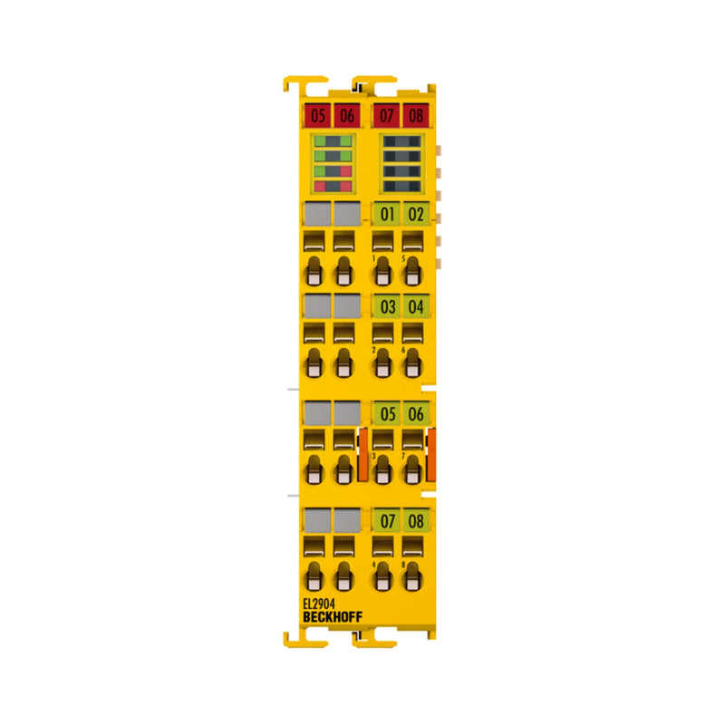 Beckhoff EL2904 with 4-channel digital outputs ensures dependable safety in automation systems.